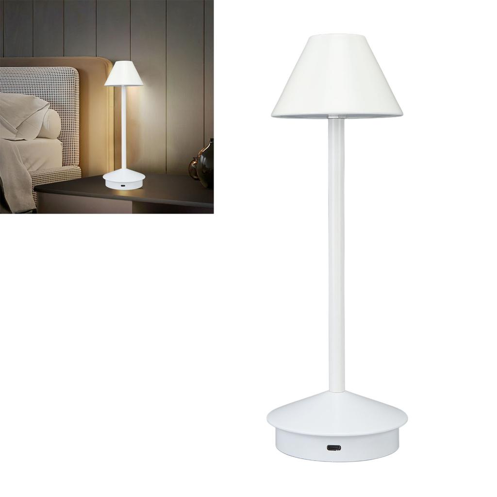 Cordless Table Lamp Modern Iron Art 3 Color Stepless Dimming Portable LED Desk Lamp with Touch Control