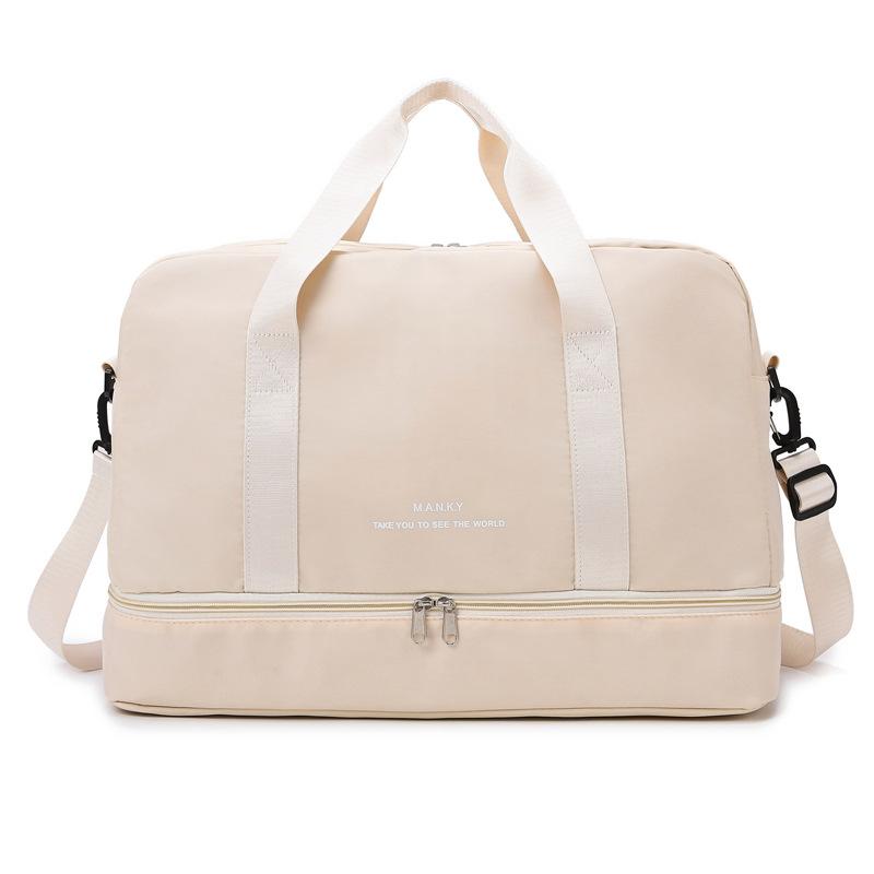 Ladies Large Capacity with Shoe Compartment Simple Casual Portable Travel Bag Dry and Wet Separation Sports Training Fitness Bag