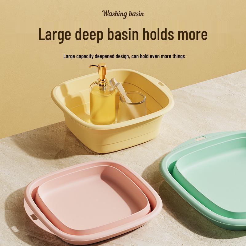 Tragbares faltbares Waschbecken für Zuhause, Studentenwohnheim und Reisen: Großes Becken zum Fußwaschen & Kleines Becken für Babys und Schwangere.