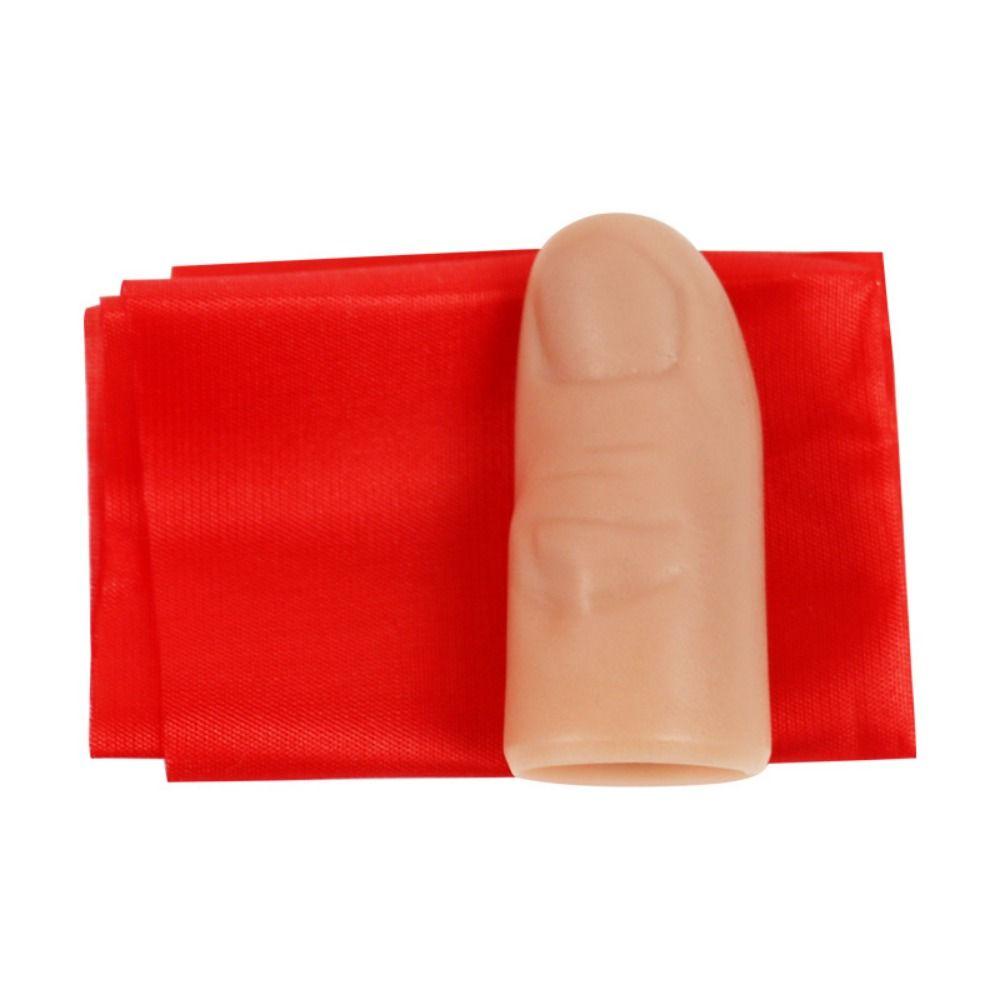 5Pcs Red Silk Magic Prop Fake Finger Finger Magic Trick Prop Fake Thumb Tip Close Up Magic