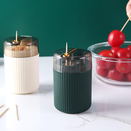 1/3/4Pcs Automatic Toothpick Dispenser Clear Lid Press Toothpick Holder Organizer Container Home Office Restaurant Desktop Decoration Birthday