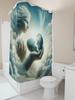Angel And Earth Shower Curtain - Waterproof, Mildew-Resistant, Machine Washable For Heavenly Bathroom Decor