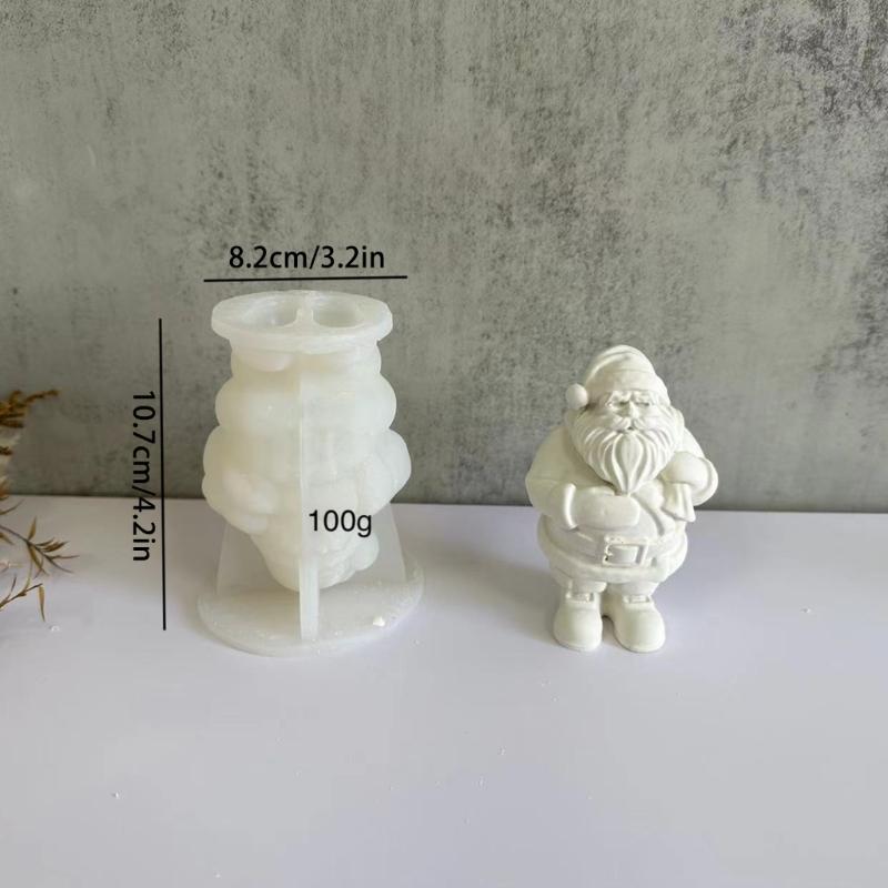 Santa Claus Silicone Molds Epoxy Resin Mold  Scented Candle Mold Christmas Ornament Making Tool for Making Crafts