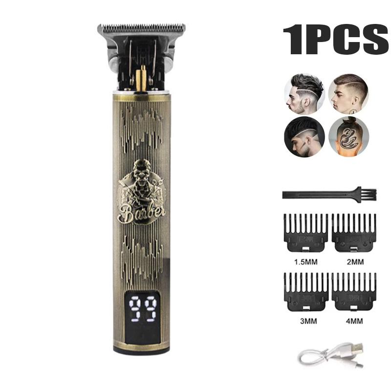 

1-5 шт. T9 электрическая машинка для стрижки волос мужская машинка для стрижки волос бритвы перезаряжаемые с USB профессиональный триммер для бороды для мужчин парикмахер бронзовый