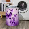 1pc, Fashionable Purple Butterfly-Themed Collapsible Laundry Basket, Designed To Save Space for Use In Laundry Rooms, Kitchens, Bedrooms, And Living A