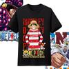 One Piece Anime Character Printing Oversized Cotton Tshirt Men and Women Comfortable Y2K Childrens Clothing Summer Trend Tees