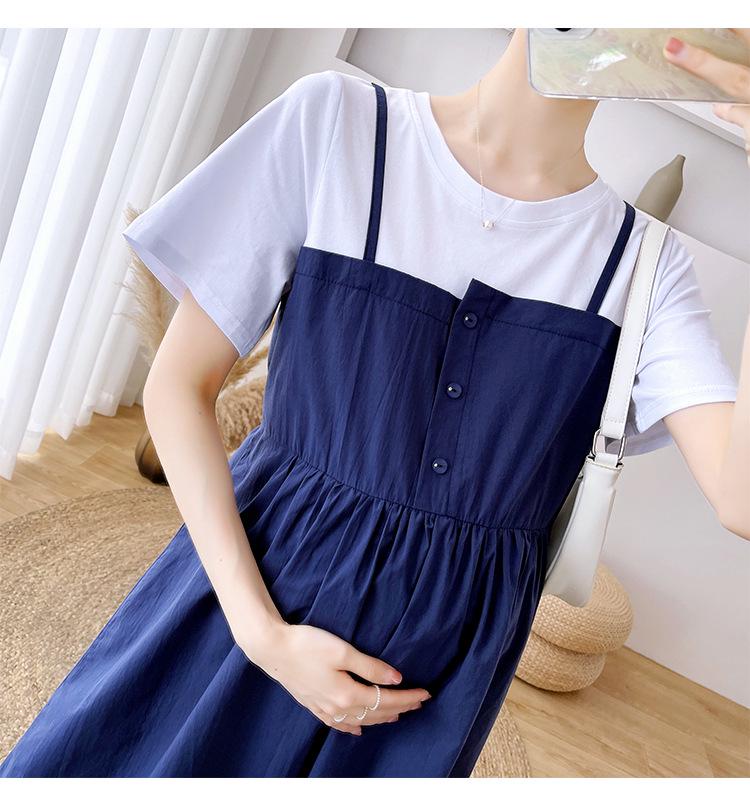 2026 Summer Korean Style Short Sleeve Two-Piece Maternity Dress