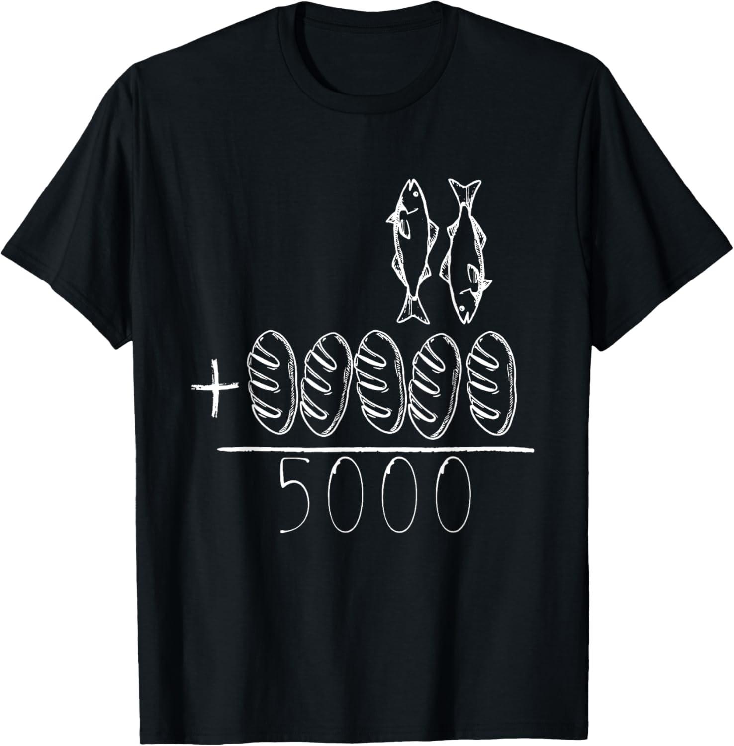 2 рыбы 5 хлебов Иисус кормит 5000 христианские библейские стихи футболка S