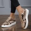 Scarpe da Ginnastica Color Metallo Casual Vulcanizzate Scarpe Sportive Fashi Scarpa Bianca per Donna Scarpe Basse Scarpe Traspiranti Estive Donna