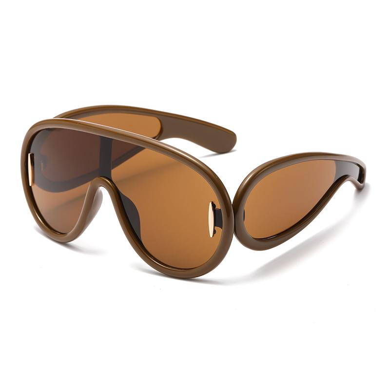 New Fashion One-Piece Large Frame Sunglasses Cyberpunk Style for Women Men Outdoor Travel UV Protection