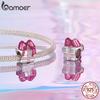 AMOER Solid 925 Srebro Sterling Różowe Serce Charm Koralik pasuje Oryginalna Bransoletka i Naszyjniki Biżuteria Bamoer Infinity Love Charm