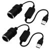 2pcs/set USB Boost Cable 5V Male To 12V Car Cigarette Lighter Socket Female Adapter Cord for Electronics Less Than 12W