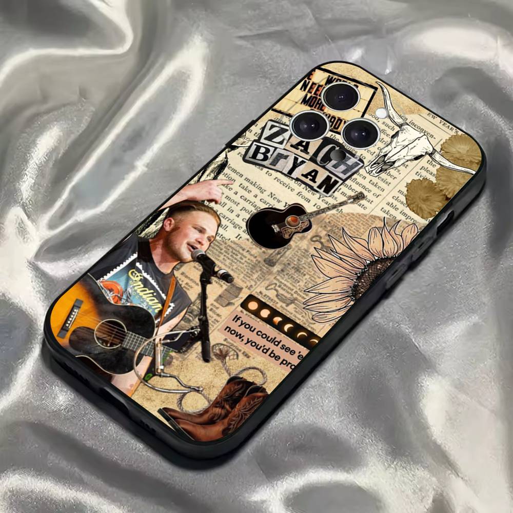 Singer Z-Zach Bryan Phone Case For iPhone 16,15,14,13,12,11,Pro,Max,Plus,X,XS,SE4,E,Mini,Soft Black Case