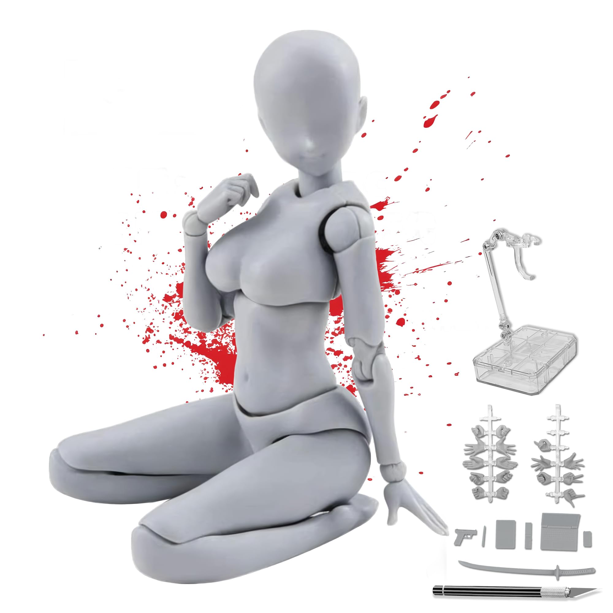 

CHALAN Кукла для рисования Фигурка 30 подвижных суставов Профессиональная модель манга Мужская Женская Кукла-модель со стендом Модель для рисования манги Кукла для рисования Кукла во весь рост