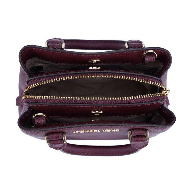 Michael Kors Letter Logo Solid Color Leather Crossbody Bag Women bags Purple Red 35H9GGFC4L-MERLOT