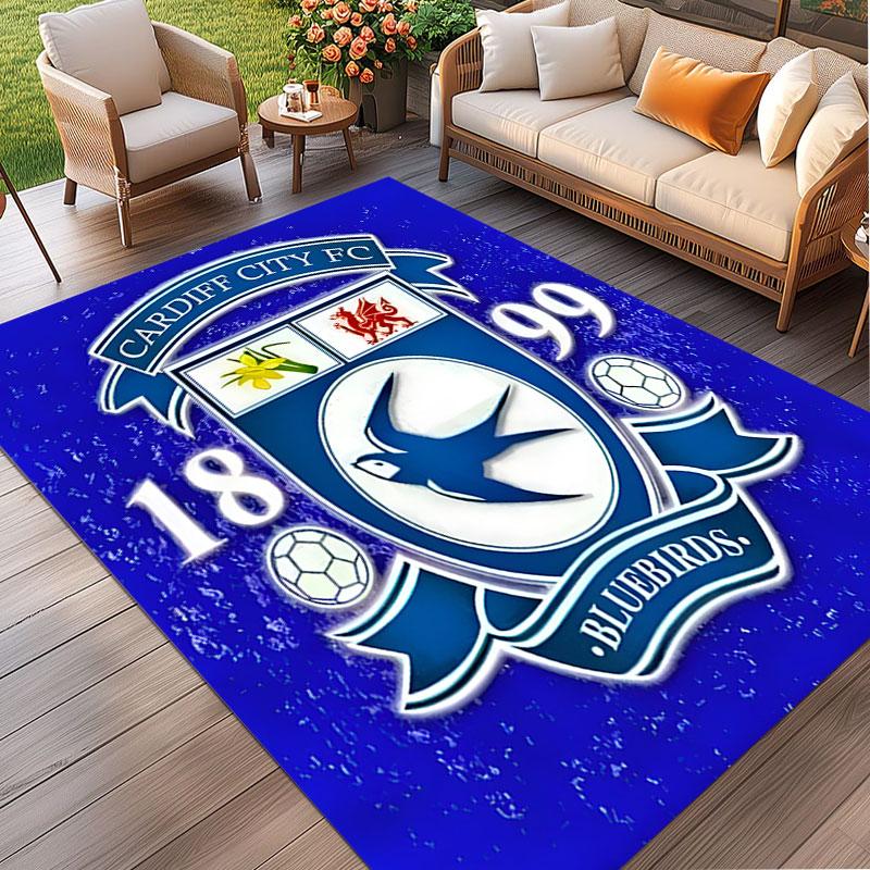 Cardiff City FC Print Rug, Washable Floor Carpet, For Entryway Dorm Laundry Room Office Study, Home Decor Birthday Christmas Gift