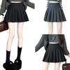 American Retro High-Waist Plaid Woolen Pleated Skirt - Plus Size Autumn/Winter Fashion