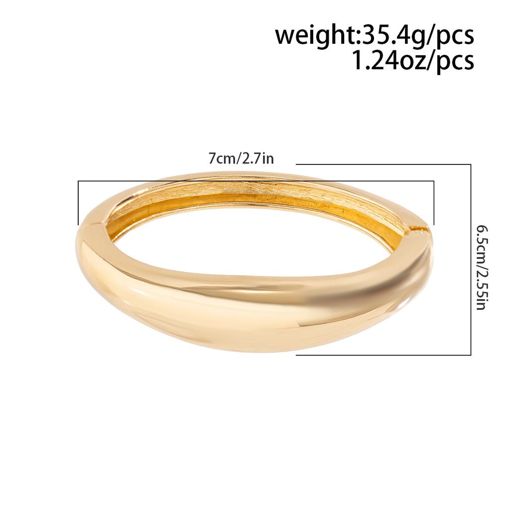 Round Smooth Bracelet Bangle Women Minimalist Gold copper Color Texture Charm Wrist Jewelry Couple Jewelry Steampunk