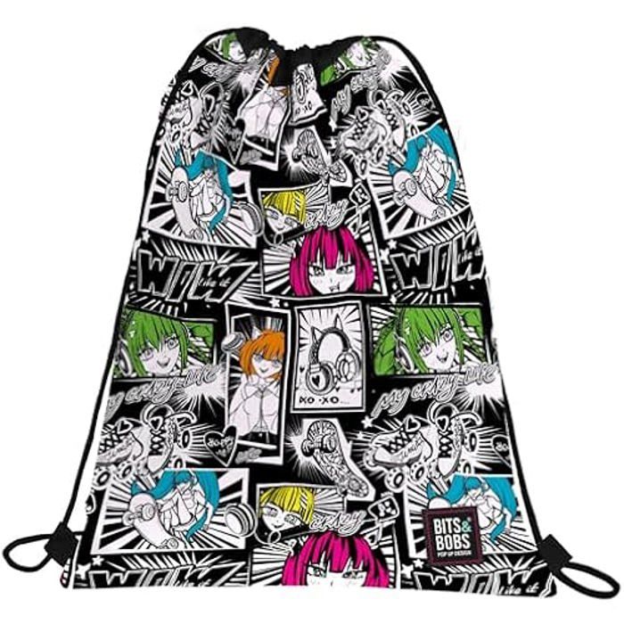 Sac Scolaire - GRAFOPLÁS - Yuku - Noir - 47x36cm - Design Bits&Bobs Pop Up