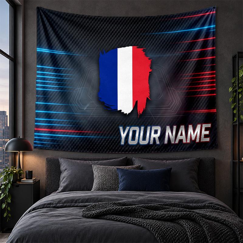 Personalized Tapestry Wall Hanging France National Football Team Pattern Art Background Cloth