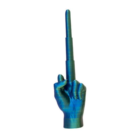 3D Printed Retractable Middle Finger Telescopic Middle Finger Figurine Stress Relief Toy Home Office Living Room Desktop Decoration Ornament Gag Gift