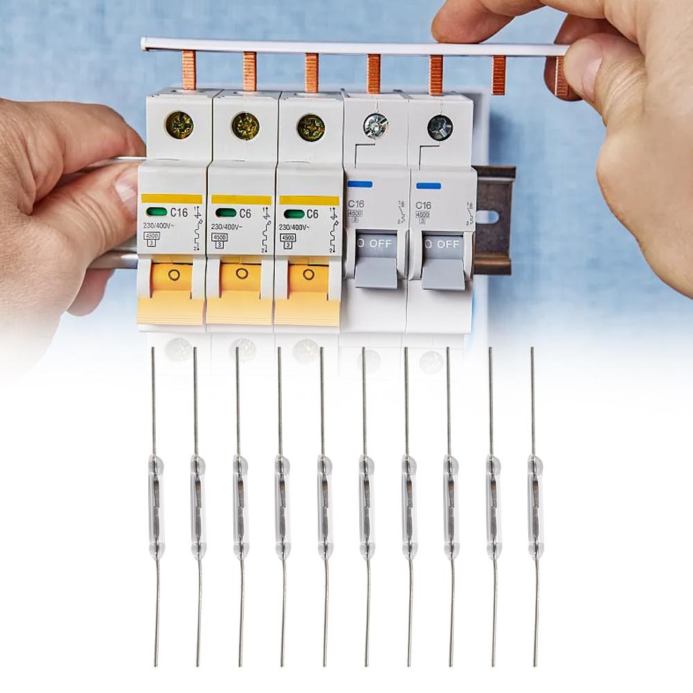 Interruptor Reed 0,5A 100VDC 10W 14*2mm Vidro Normalmente Aberto