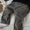 Hip Hop Lässige Weite Kinderhose Kinder Vier Jahreszeiten Reine Baumwolle Leopardenmuster Jeans Trendy Lässige Hose