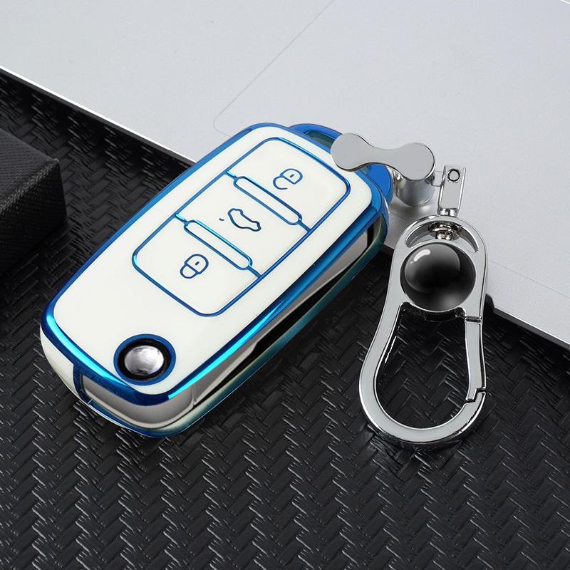 TPU Car Flip Key Cover Case Shell Protector Box Fob For Volkswagen VW Polo Bora Beetle Tiguan Passat B5 B6 B7 Golf EOS Scirocco