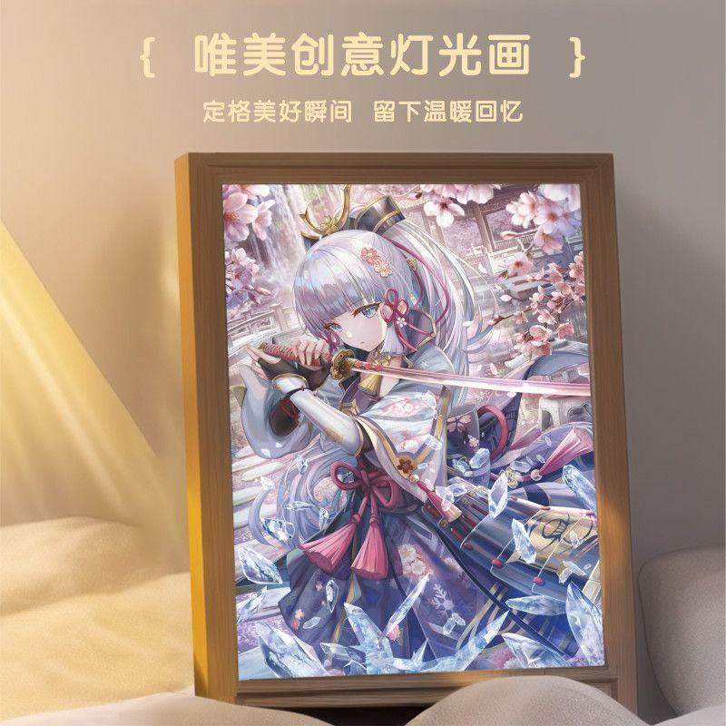 Light Painting Genshin Impact Figure Ganyu Hutao Yoimiya Night Lamp