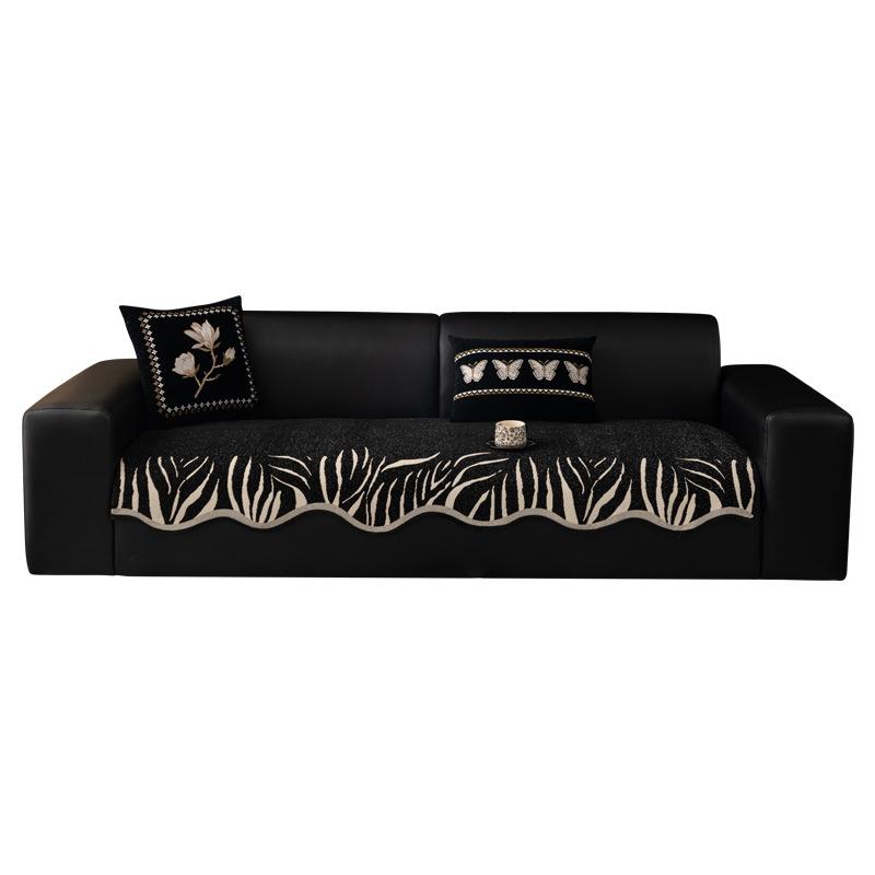 Straight row sofa cushion universal in all seasons 2025 new fixed non-slip seat cushion light luxury high-end special-shaped sofa cover