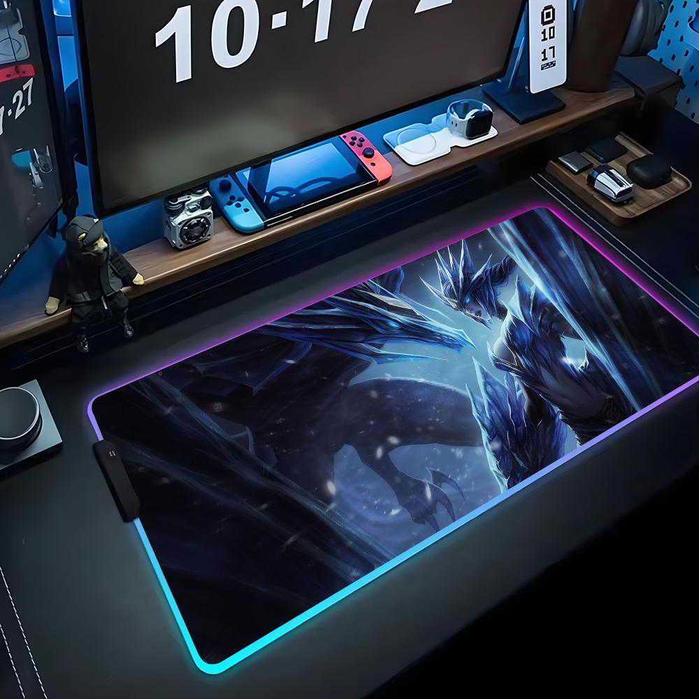 

shyvana Mouse Pad RGB Gaming Mousepad Big LED Pad PC Desk Mat Luminous Mouse Pad Large Keyboard Mats Table Rug With Backlit 600x300x3mm