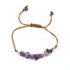 Hand Woven Natural Crystal Gravel Amethyst Agate Bracelet Bracelet Adjustable B80
