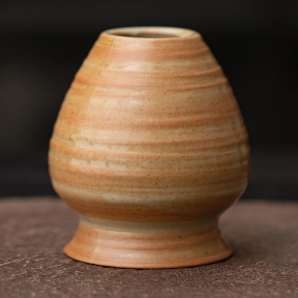 Ceramic Matcha Holder Kiln Discoloration Smooth Whisk Stand Holder Handmade Bamboo Matcha Chasen Holder for Tea Set Accessories