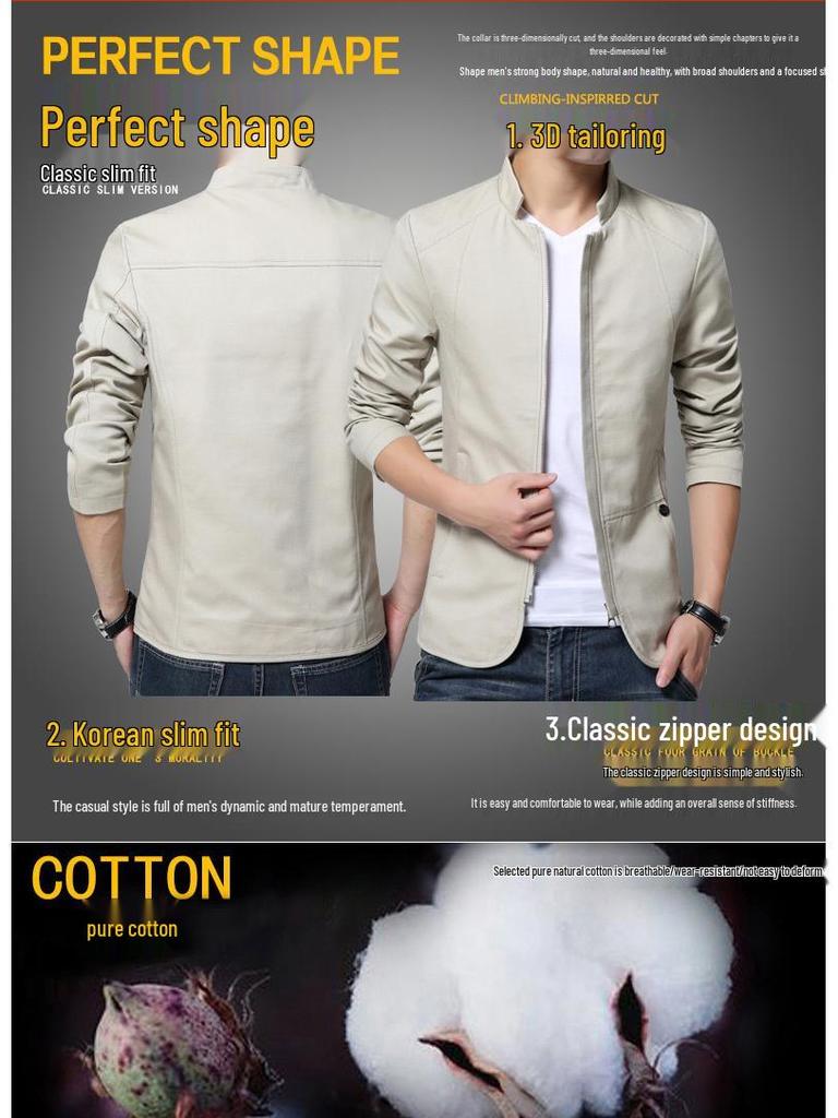 European Autumn Stand-Collar Washed Jacket - Always in Stock