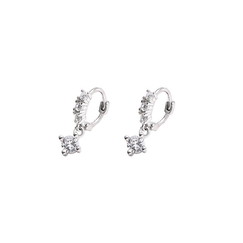 Simple Luxury Row Diamond Ear Cuff Earrings Summer Tiny Diamond Hoops Fashion Women Ear Accessories
