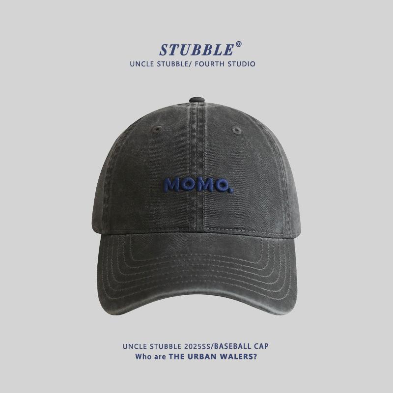 Unisex All-Season Cotton Baseball Cap With Simple Letter Embroidery Sun-Shading Duckbill Korean Soft Top Hat For Men And Women