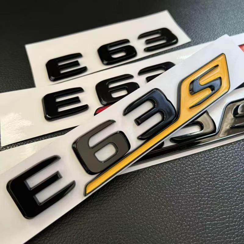Suitable for ABS Black Auto Letter E63 E63S Logo Logo Sticker Car Luggage Badge Decal Mercedes Benz E63 E63S W213 Accessories