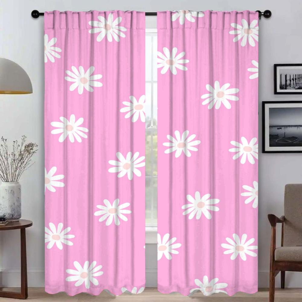 Tiul do Sypialni Urocze Kwiaty Moskitiera Zasłony do Osłon Kamerowych Zasłony Zaciemniające 2 Sztuki Kurtyna Dzieląca do Salonu