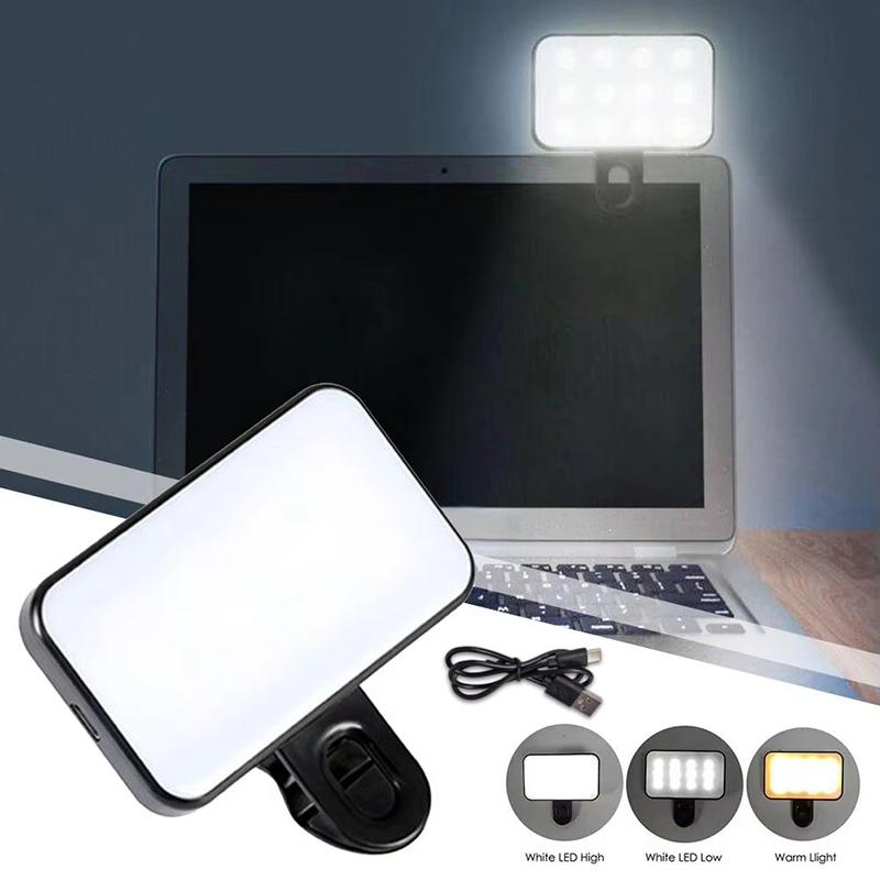 Mini Fill Light LED Straight Pocket Video Photography Lighting Pocket Live Vlog Clip For Mobile Phone iPhone iPad Laptops Camera