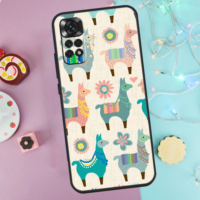 Cartoon Alpaca Llama Case For Xiaomi Redmi Note 9 10 11 12 13 14 Pro 9S 10S 11S 12S Redmi 14C 10C 12C 13C Cover