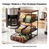Tabletop Storage Rack with Mesh Baskets Tiered for Tea Drinkers
