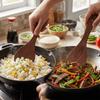 2 Pcs Solid Wood Cooking Spatula Long Handle Kitchen Scoop Cooking Utensil  Stir-frying