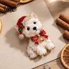 Holiday Party Accessory 1/2Pcs Christmas Yorkshire Terrier Dog Brooch, Santa Hat Puppy Lapel Pin with Rhinestones Rhinestones, Animal Badge for Coats