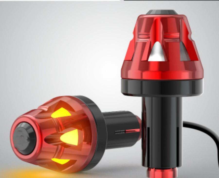 2pcs/lot Motorcycle Handlebar Styling Very Cool Alloy Handle Cover with Shining Led Combined Light
