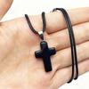 Y2K Rotes Glas Kreuz Anhänger Seilkette Halskette Für Damen Herren Ästhetischer Schmuck Zubehör