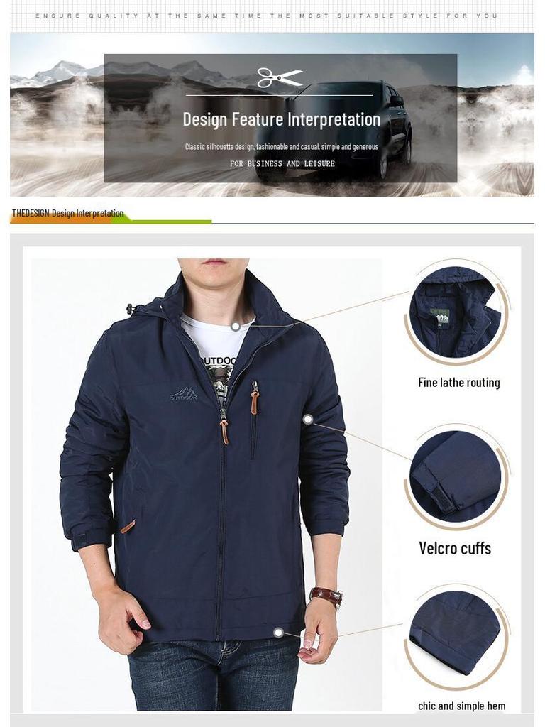 Wasserdichte Winddichte Dick Gefütterte Outdoorjacke für Herren