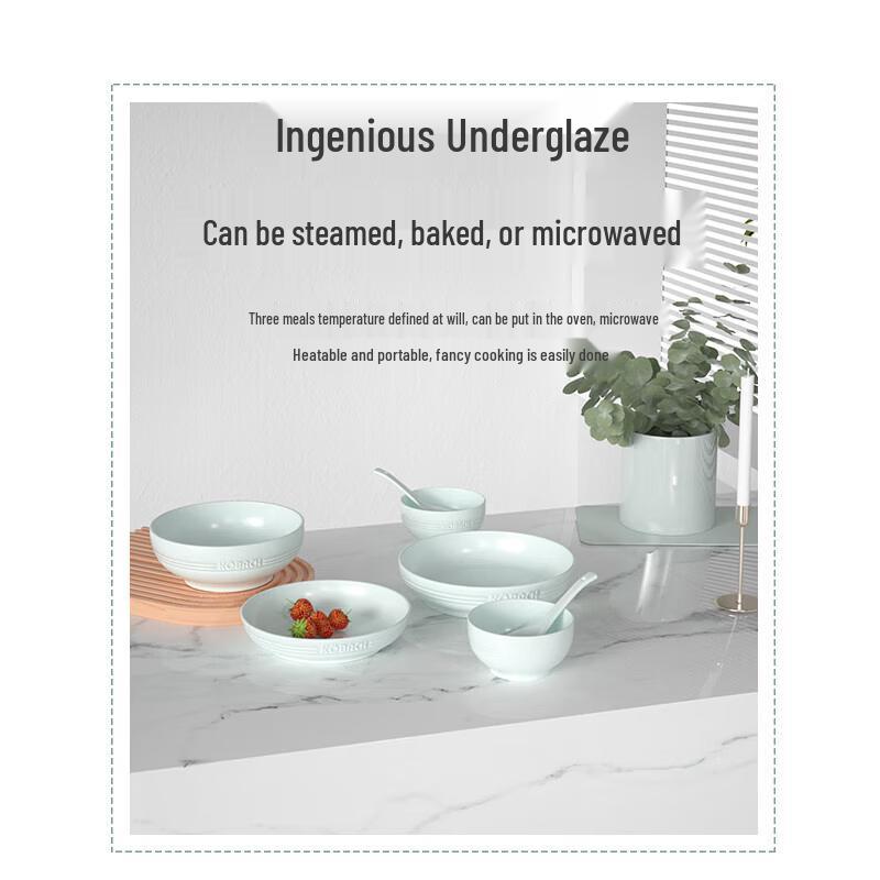 KOBACH 7-Piece Celadon Ceramic Tableware Set