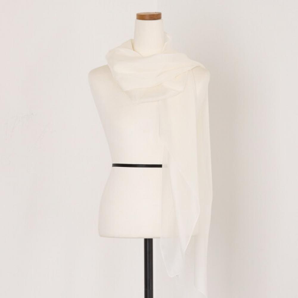 Shop Plain Chiffon Long Scarf White Plc Wsc 0728