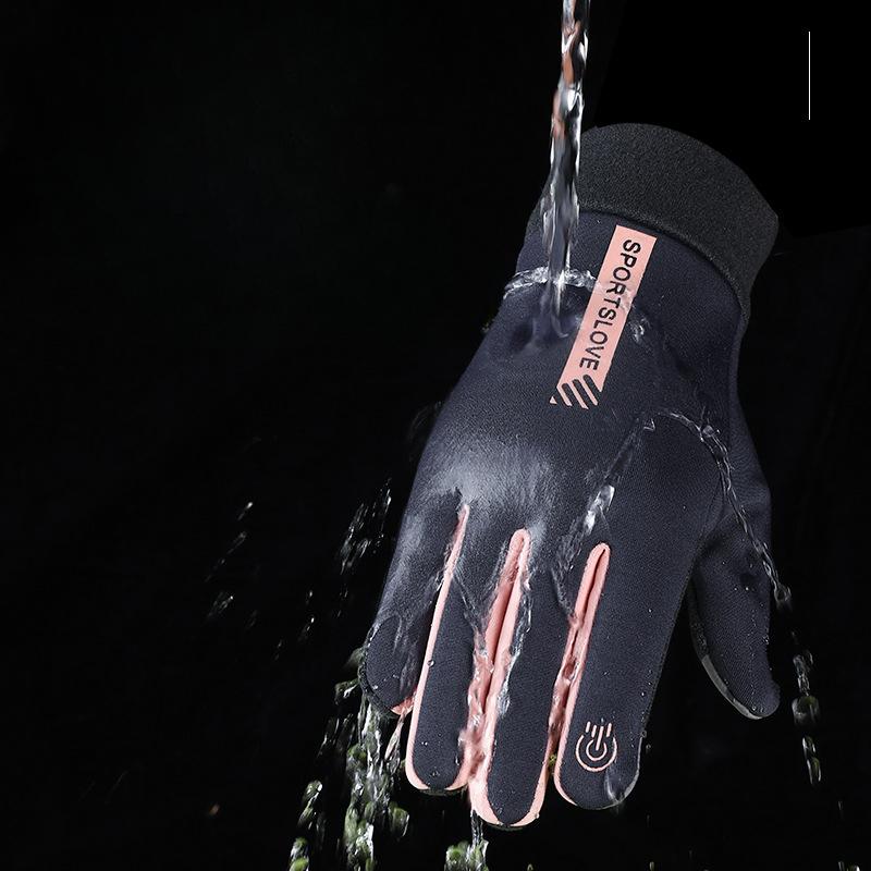 Cycling Gloves Windproof  Waterproof Fleece  Warm  Touch Screen  Autumn and Winter Outdoor Sports  Driving  Electric Bikes  Cycling