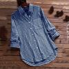 2026 Pure Cotton Plaid Collar Long Sleeved Retro Shirt for Women